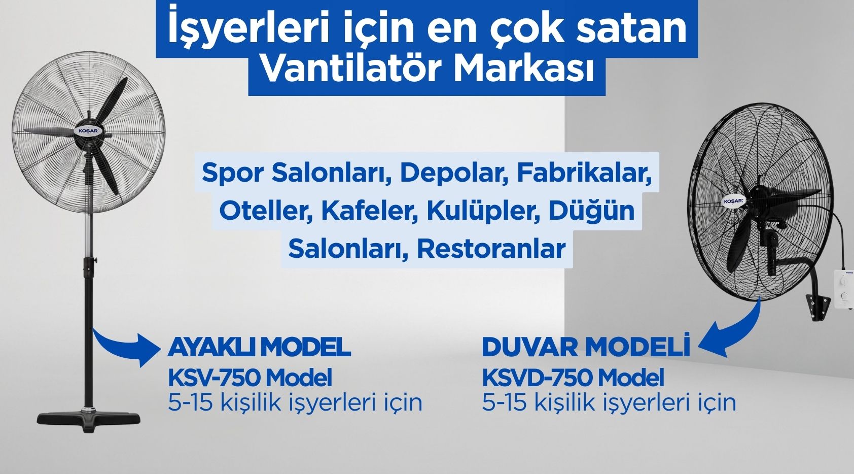 Koşar KSV-750 ve KSV-D750 Sanayi Tipi Vantilatör